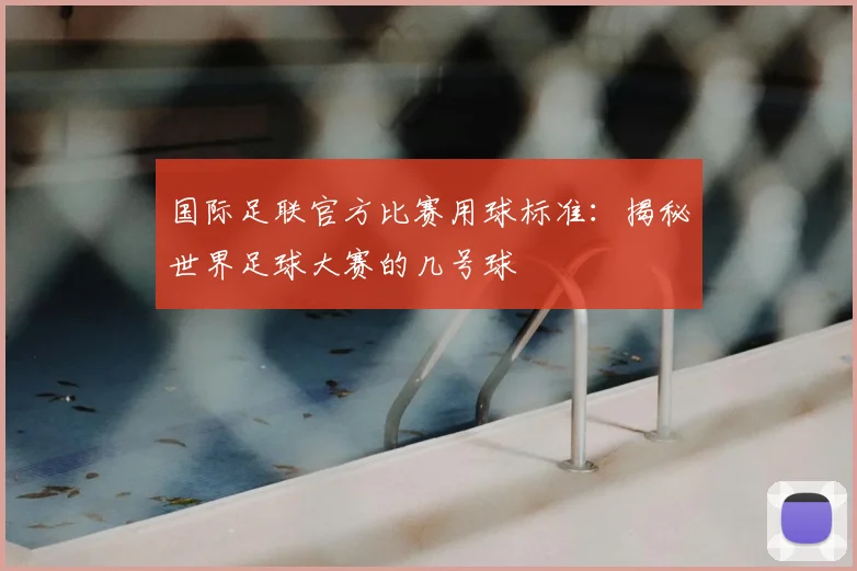 国际足联官方比赛用球标准：揭秘世界足球大赛的几号球